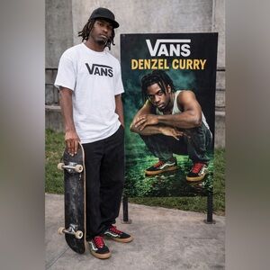 Vans Men’s Old Skool x Denzel Curry Sneakers - Black/Green with Gum Sole size 11